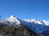 冬の黒岳周辺（左から黒岳、桂月岳、凌雲岳、上川岳）